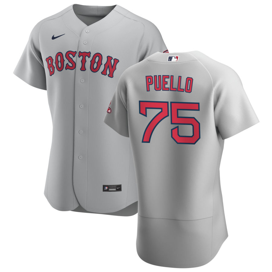 Boston Red Sox #75 Cesar Puello Men Nike Gray Road 2020 Authentic Team MLB Jersey->boston red sox->MLB Jersey